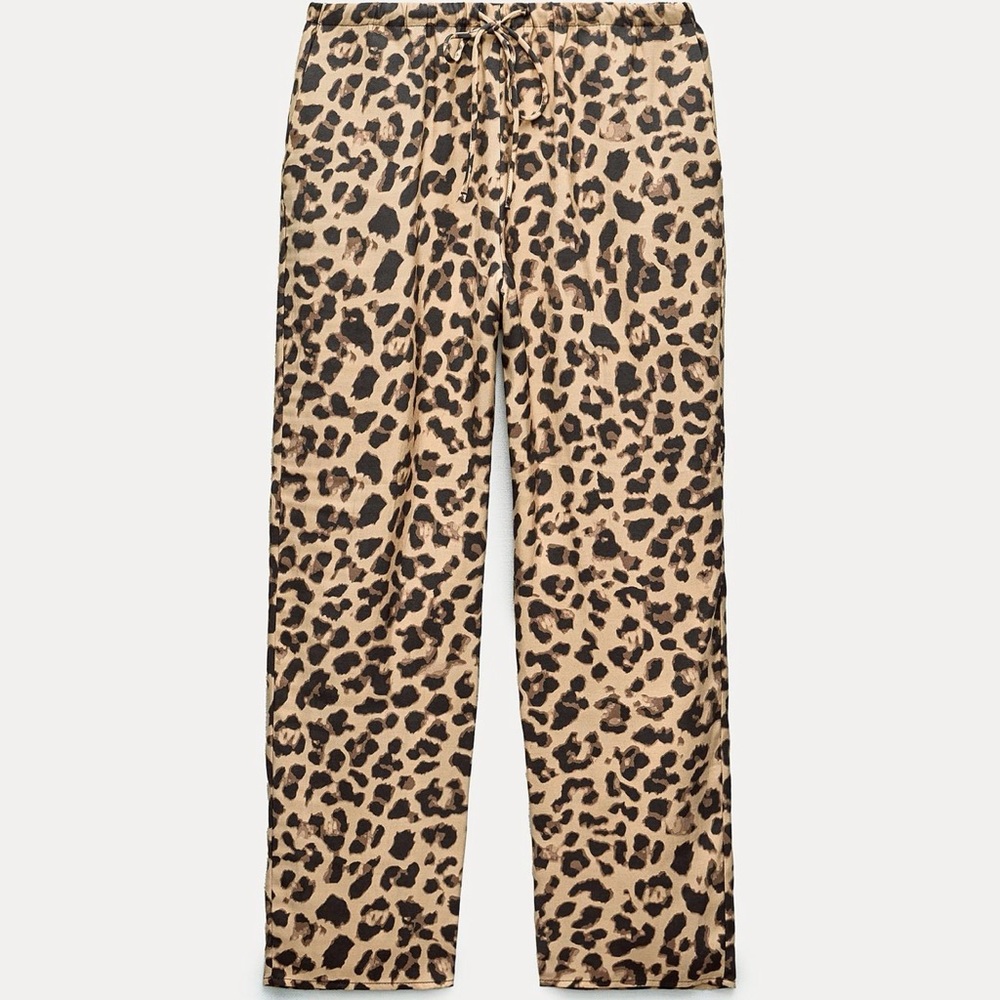 Animal print pants.
